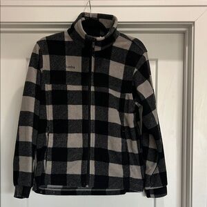 Columbia Men's Black and Gray Plaid Jacket